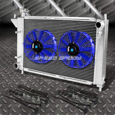 3-РЯДНЫЙ АЛЮМИНИЕВЫЙ РАДИАТОР + 2X 12 ВЕНТИЛЯТОРОВ СИНЕГО ЦВЕТА ДЛЯ FORD MUSTANG GT/GTS/SVT V8/V6 94-95 ГОДОВ ВЫПУСКА