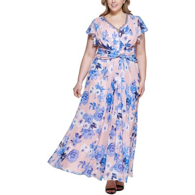

Eliza J Женское вечернее платье макси со стразами плюс BHFO 1667, Blush