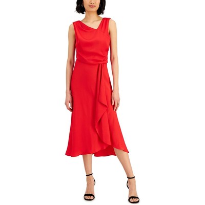 

Женское красное дневное миди-платье Taylor с драпировкой и теленок Petites  BHFO 5649, Infrared