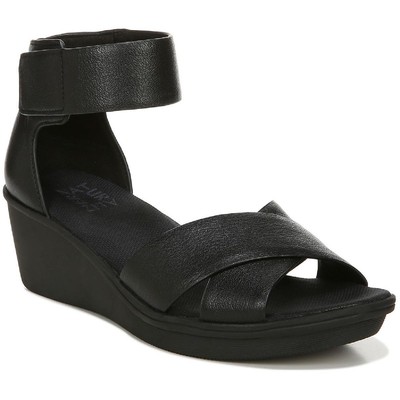 Naturalizer Womens Riviera Black Wedge Sandals Shoes 6 Wide (C,D,W) BHFO 1713