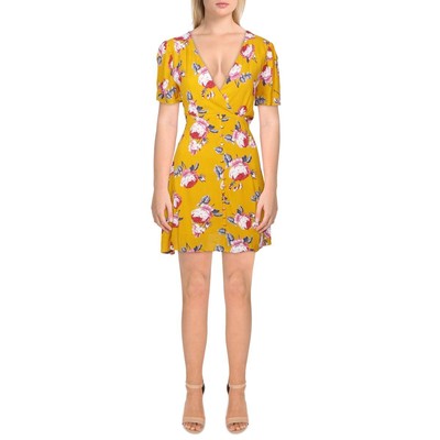 

Женское желтое летнее короткое мини-платье с цветочным принтом Fashion on Earth  BHFO 6233, Желтый