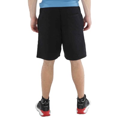 MOSCHINO MOSCHINO MEN'S BLACK ALLOVER LOGO DRAWSTRING SHORTS