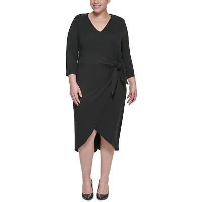 

Calvin Klein Womens Black Jersey High-Low V-образным вырезом Maxi Dress Plus  BHFO 4625, Черный