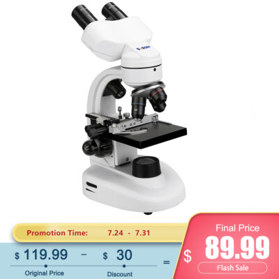 SVBONY SV605 40X-1600X Binocular Biological Microscope With Moving Platform LED