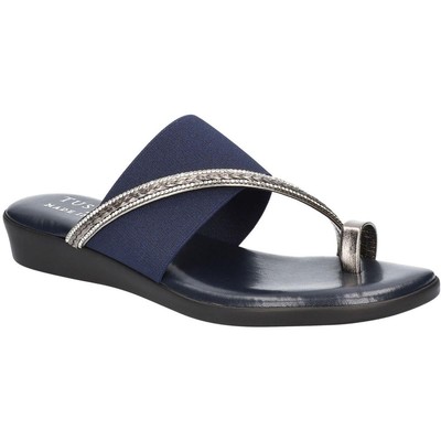 

Темно-синие женские шлепанцы Tuscany By Easy Street Amedea 9.5 Medium (B,M) 0736, Navy gore/pewter/metallic, Amedea