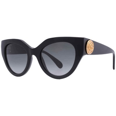 Pre-owned Gucci Grey Cat Eye Ladies Sunglasses Gg1408s 001 52 Gg1408s 001 52 In Gray