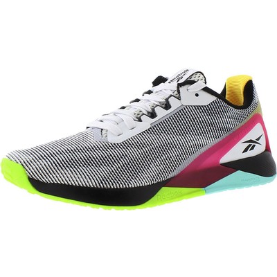 

Reebok Mens NANO X1 GRIT B/W Gym Running Shoes Кроссовки 8.5 Medium (D) BHFO 5604, White/black/purple/ pink, NANO X1 GRIT