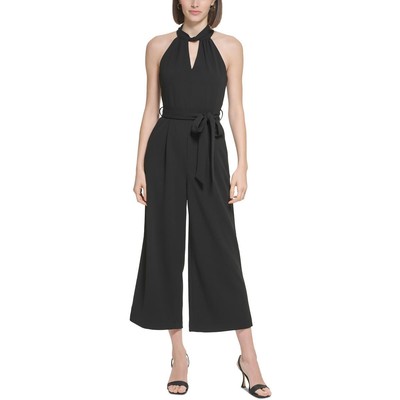 Женский черный укороченный комбинезон с вырезом-каплевидным вырезом Calvin Klein Petites 6P BHFO 4081