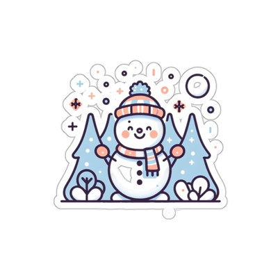 Snowman Kiss-Cut Stickers, Cute and Simple Winter Stickers for Scrapbooking and