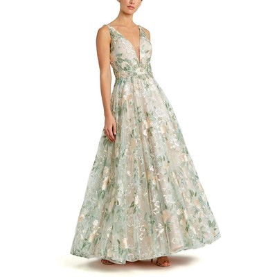 Женское розовое вечернее платье Mac Duggal с металлическими украшениями, 8 BHFO 1609