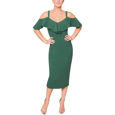 Женское платье-футляр Rachel Rachel Roy Marcella Green с драпировкой и оборками S BHFO 6999