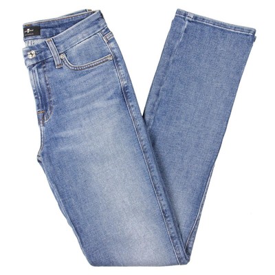 

Джинсы прямого кроя 7 For All Mankind Womens Kimmie Blue Denim с эффектом выцветания  BHFO 7188, Sunlight blue, Kimmie