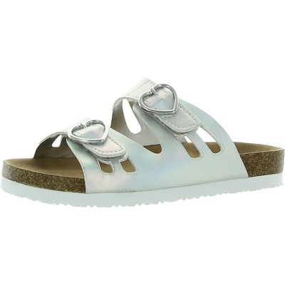 Сандалии Rachel Shoes Girls EVE Silver Slide 13 Medium (B,M) Little Kid BHFO 5633