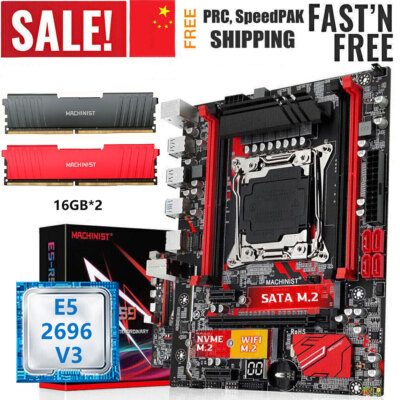 X99 RS9 Motherboard with Xeon E5 2696 V3 LGA 2011-v3 32GB DDR4 2133MHz RAM Kit