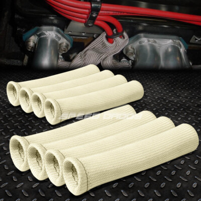 X8 ВЫСОКОТЕМПЕРАТУРНЫЙ ТЕПЛОВОЙ ЭКРАН БЕЛАЯ КРЫШКА ЗАЩИТНОГО КОЖУХА ДЛЯ ПРОВОДА СВЕЧИ ЗАЖИГАНИЯ