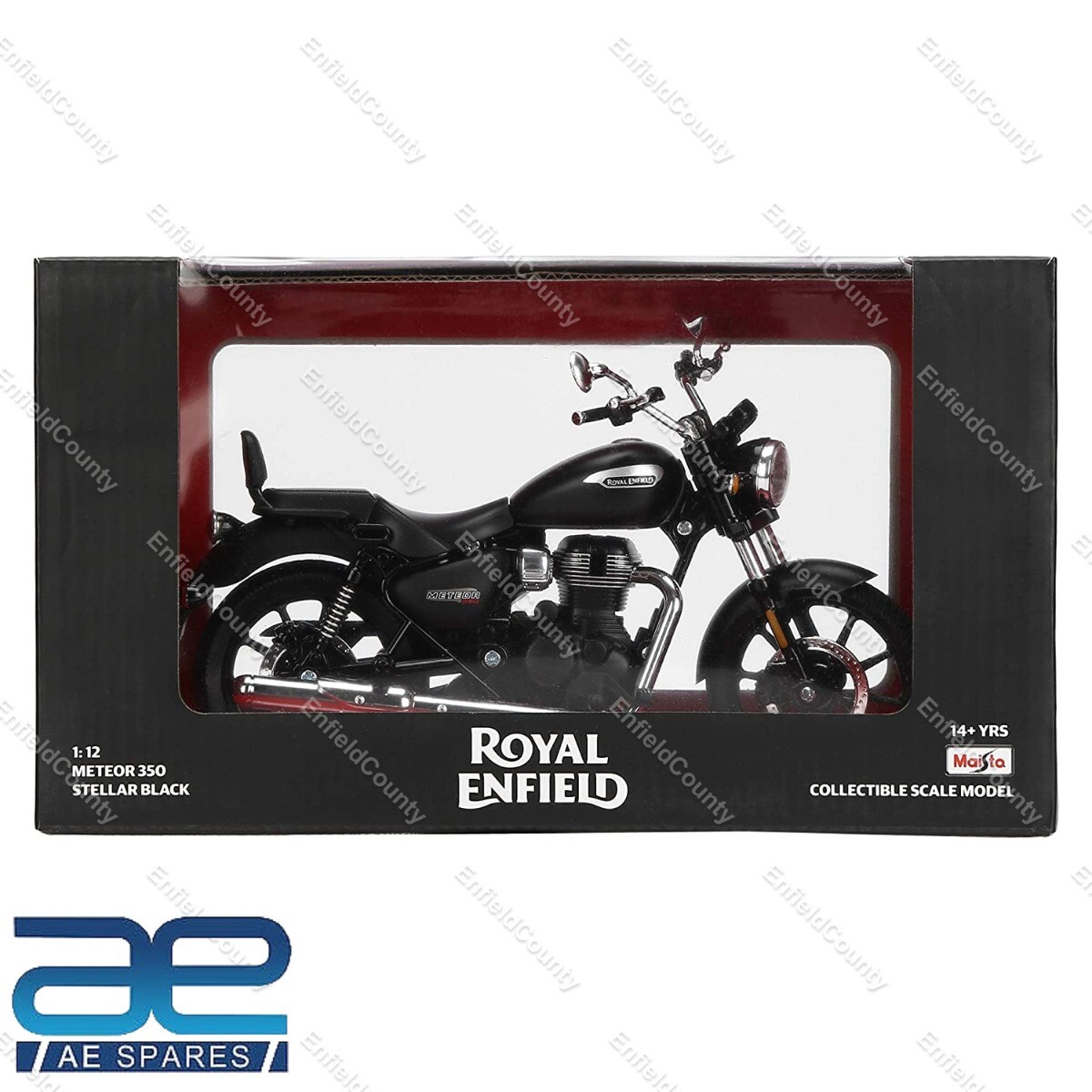 For Royal Enfield Meteor 350 Stellar Black 3D Scale Model  