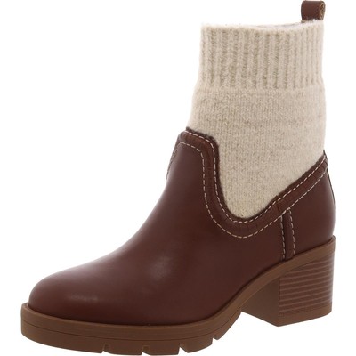 Повседневные ботильоны из коричневой кожи Nine West Womens POPIT 8 Medium (B,M) BHFO 4813