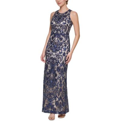 

Женское вечернее платье Vince Camuto в сетку с вышивкой BHFO 5618, Navy