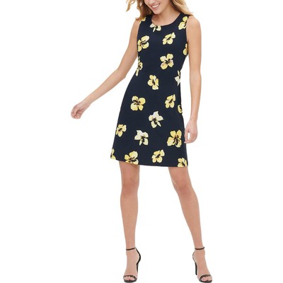

Женское короткое платье-футляр Tommy Hilfiger Work с цветочным принтом Petites BHFO 3387, Navy