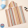 CoolaPeach Toddler and Kids Hooded Bath and Beach Towel - Microfiber Wearable Poncho, Soft Quick-Drying | 1-1.2m Height Fit | for Bathroom, Pool, Beach(Stripe)