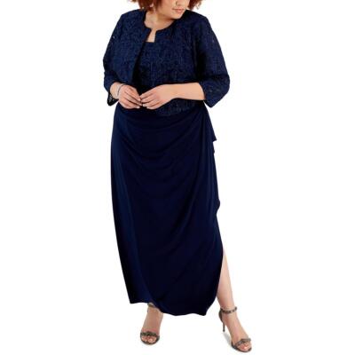 

Alex Evenings Женское темно-синее платье крючком из двух частей плюс  BHFO 4194, Navy