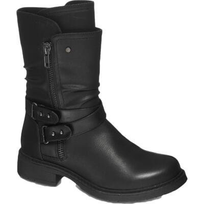 

GC Shoes Женские бренди-черные ботинки до середины икры Обувь 8 Средний (B,M) BHFO 7483, Черный