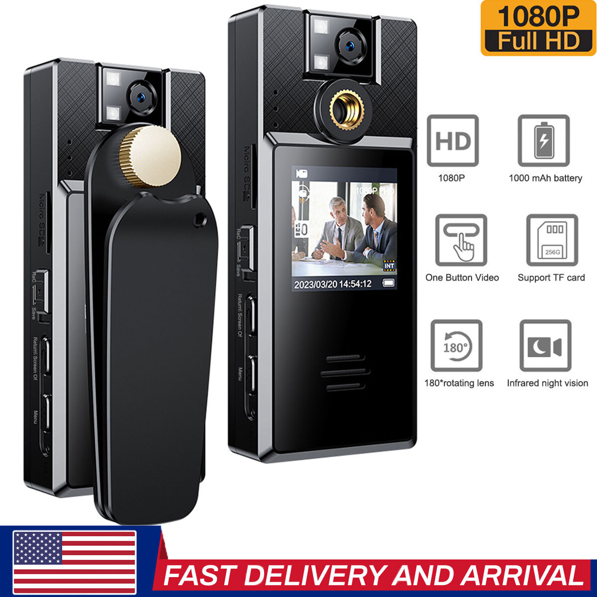 Ir Night Cam Hd Camcorder Mini Police Body Camera