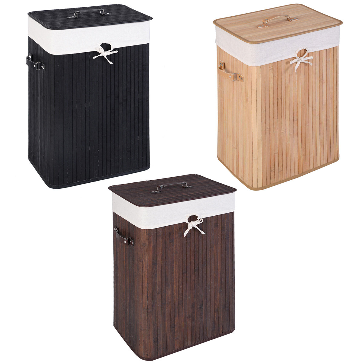 Wäschekorb Wäschebox Wäschetruhe Wäschekörbe Wäschesammler Bambus 72L