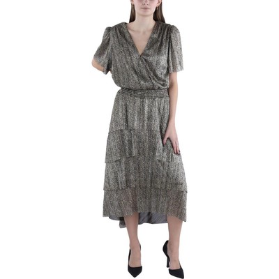 Женское многоуровневое коктейльное платье миди цвета металлик от Vince Camuto Plus BHFO 0153