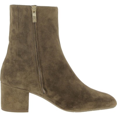 Pre-owned Aquatalia Womens Leonora Suede Block Heel Booties Ankle Boots Shoes Bhfo 9007 In White