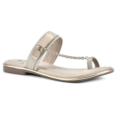 Белые горные женские босоножки Zoria Gold Slide Sandals Shoes 8 Medium (B,M) BHFO 1345