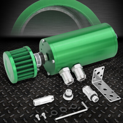 АЛЮМИНИЕВЫЙ РЕЗЕРВУАР ДЛЯ УЛАВЛИВАНИЯ МОТОРНОГО МАСЛА ОБЪЕМОМ 5.5X2.4, ОБЪЕМОМ 140 МЛ + ВОЗДУШНЫЙ ФИЛЬТР ЗЕЛЕНОГО ЦВЕТА