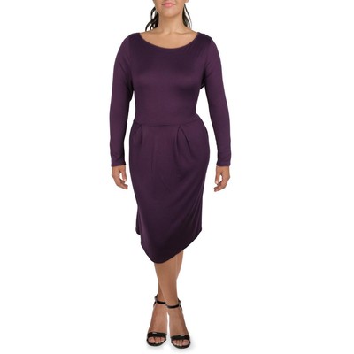 

Женское фиолетовое плиссированное платье миди 24seven Comfort Apparel Plus  BHFO 5391, Dark purple