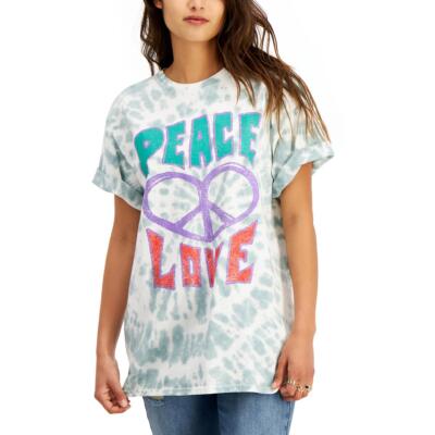 

Junk Food Womens Peace Love Cotton Tie-Dye Футболка Top Junior BHFO 7979