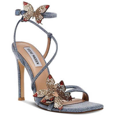 Женские босоножки на ремешках Steve Madden Uma синего цвета, размер 6,5, средний (B, M), BHFO 6002