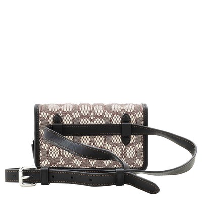 Pre-owned Coach Restored Bandit Crossbody In Signature Textile Jacquard Cj810 Lhuw7 In Lh/cocoa Black