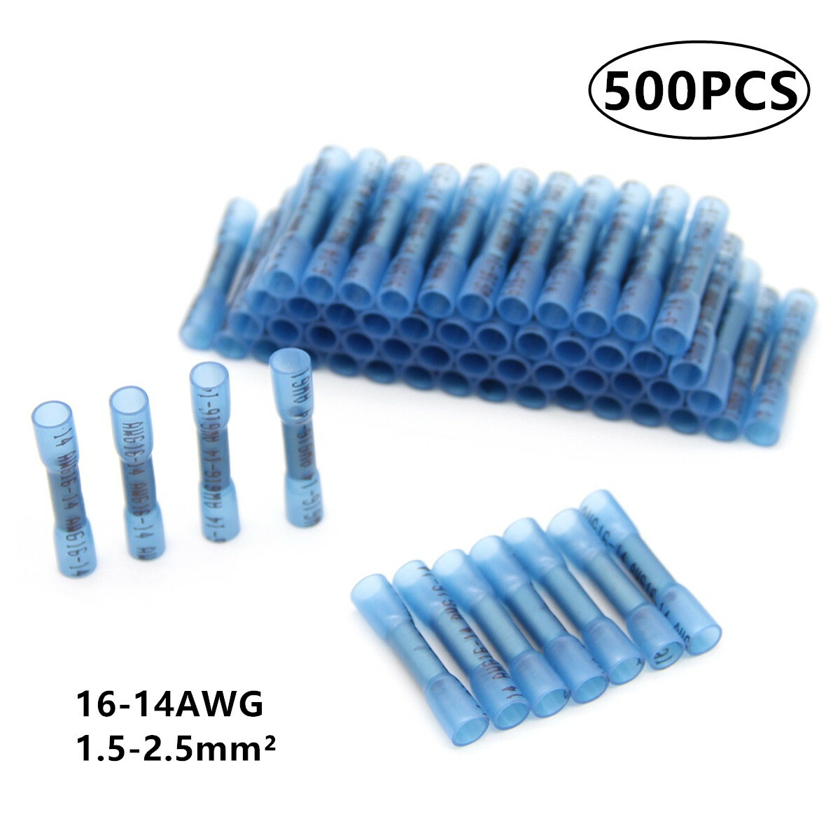 1000PCS Heat Shrink Butt Wire Connectors Waterproof Crimp Terminals Kit