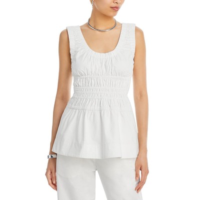 Женская блузка со сборками цвета слоновой кости Proenza Schouler, топ-пуловер, 12 BHFO 5295