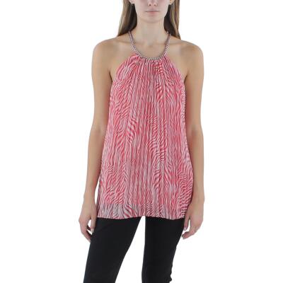 Женское красное платье MICHAEL Michael Kors с V-образным вырезом и рюшами в виде животных, XL BHFO 5449