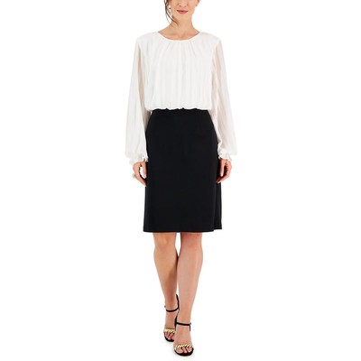 Женское платье-футляр Connected Apparel цвета слоновой кости в смешанной технике 6 BHFO 6402