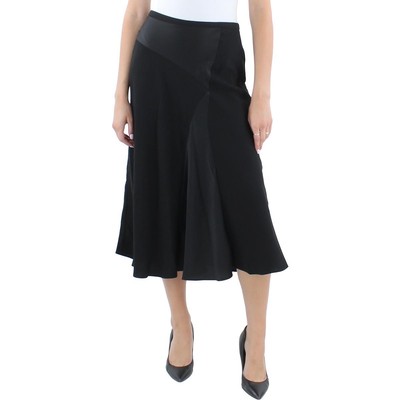 Женская длинная вечерняя юбка макси с черной атласной отделкой DKNY 4 BHFO 9847