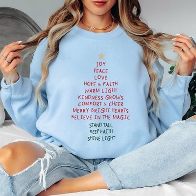 Joy Peace Love Believe In The Magic Christmas Holiday Damen Sweatshirt