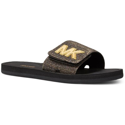 

Женские шлепанцы MICHAEL Michael Kors Signature MK с регулируемым ремешком, черные 6, Черный, MK Slide