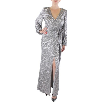 

Женское серебряное вечернее платье Vince Camuto с завязкой на талии  BHFO 3978, Gunmetal