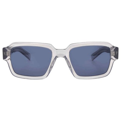 Pre-owned Prada Blue Rectangular Men's Sunglasses Pr 02zs U430a9 52 Pr 02zs U430a9 52