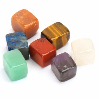 7Pcs Natural Chakra Stones Energy Palm Stone Crystal Reiki Healing Gemstones