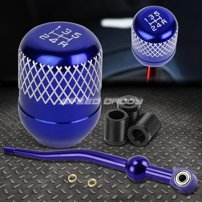 КОРОТКИЙ ПЕРЕКЛЮЧАТЕЛЬ ПЕРЕДАЧ ИЗ СИНЕГО АЛЮМИНИЯ С ДВОЙНЫМ ИЗГИБОМ + СИНЯЯ 5-СТУПЕНЧАТАЯ РУЧКА С СЕТКОЙ ДЛЯ EK/ EJ/ EG/DC