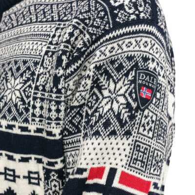 Pre-owned Dale Of Norway Ol History Sweater - Men's Navy/off White/raspberry, M