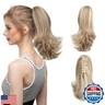 CJL HAIR Short Claw Clip Bonde Ponytail Hair Extension Drawstring Fake Hairpiece Curly Synthetic Faux Jaw Updo Wavy Pony Tails 12