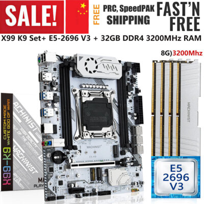 X99 K9 Motherboard LGA 2011-3 With Xeon E5 2696 V3 CPU 32GB DDR4 3200MHz RAM Kit
